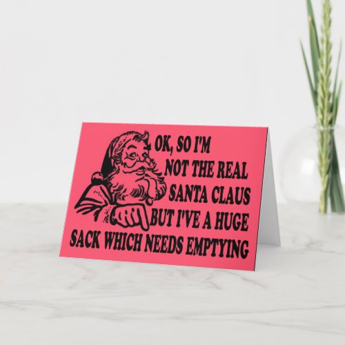 Funny Santas sack Holiday Card
