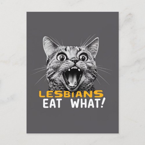 Funny Sapphic Joke Lesbians Eat What Holiday Postcard