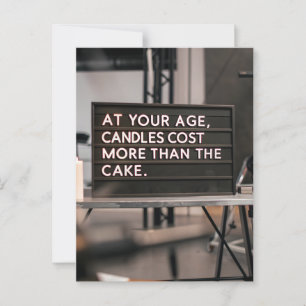 Funny Sarcasm Birthday Candles Older Age Postcard