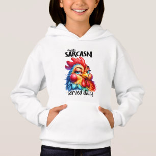 Funny sarcasm chicken word art hoodie