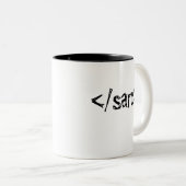 Funny Sarcasm Code Tag Two-Tone Coffee Mug (Front Right)