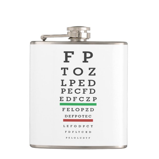 Funny Sarcasm Eye Exam Flask (Front)