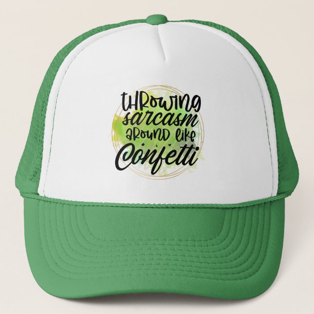 Funny sarcasm word art confetti trucker hat (Front)