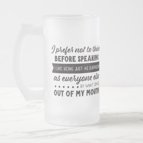 funny sarcasm word art frosted glass beer mug
