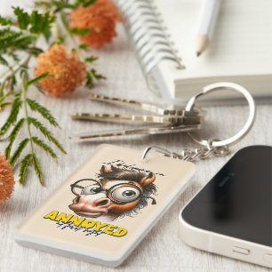 Funny sarcasm word art horse keychain