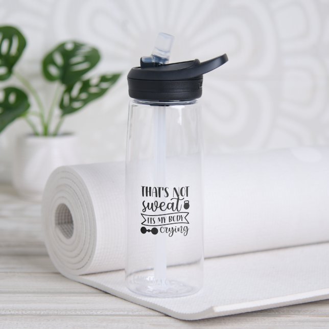 Funny Sarcastic Active Sports Sweat Quote Water Bottle (Yoga)