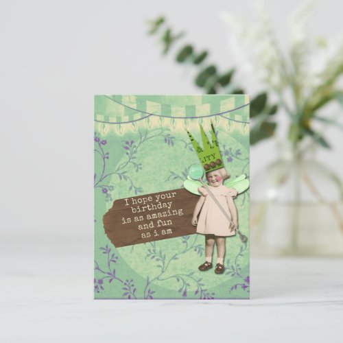 Funny Sarcastic Altered Art Vintage Birthday Girl 