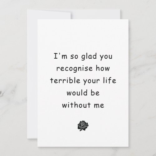 Funny Sarcastic Anniversary card for husband wife