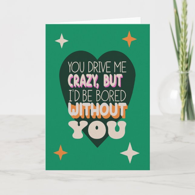 Funny Sarcastic Anniversary Husband Wife Retro Card (Front)
