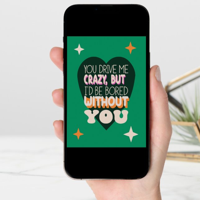 Funny Sarcastic Anniversary Husband Wife Retro Card (Front Digital)