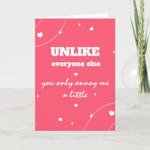 Funny Sarcastic Anti _ Valentines Day Theme Pink  Card