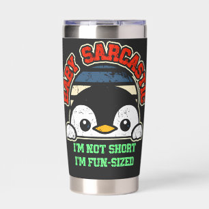Funny Sarcastic Baby Penguin Retro Vintage Insulated Tumbler