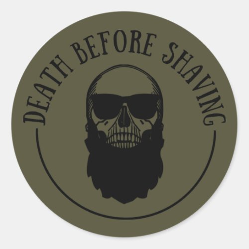 funny sarcastic bearded quote classic round sticker