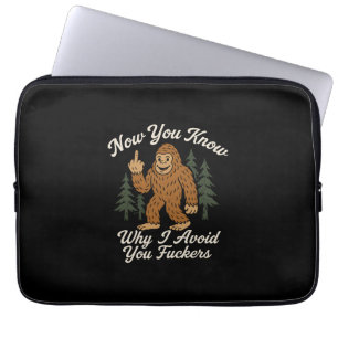 Funny Sarcastic Bigfoot Avoidance Humorous Quote D Laptop Sleeve