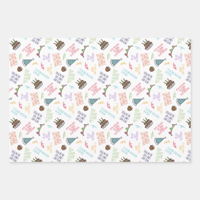 Funny Sarcastic Birthday Gift Wrap (Front)