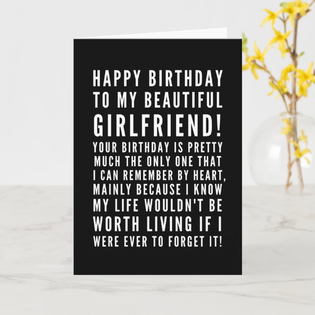 Funny sarcastic birthday wishes for a girlfriend card (Yellow Flower)