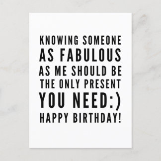 Funny sarcastic birthday wishes for boyfriend postcard
