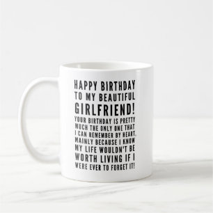 Funny sarcastic birthday wishes for girlfriend coffee mug