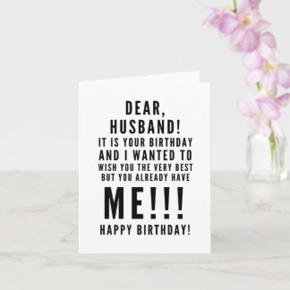 Funny sarcastic birthday wishes for husband card