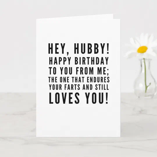 Funny Birthday Message For Husband Funny Sarcastic Birthday Wishes For Husband Card | Zazzle.com