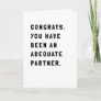 Funny Sarcastic Black and White Text Greeting Card