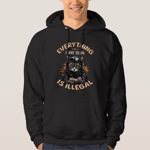 Funny Sarcastic Cat Bad Kitty Thug Gangster Cat   Hoodie