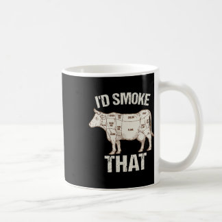 Funny Sarcastic Chef Butcher Cook Bbq I'd Smoke Th Coffee Mug