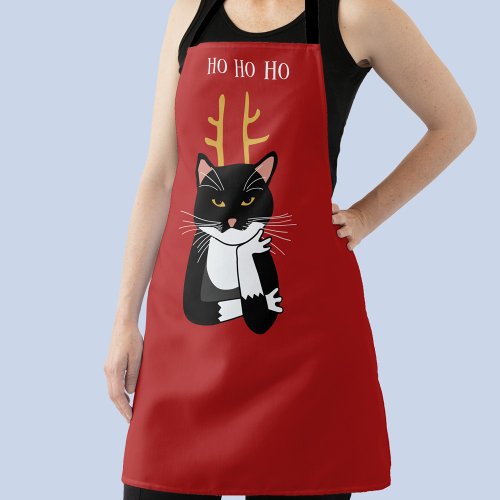 Funny Sarcastic Christmas Cat Apron