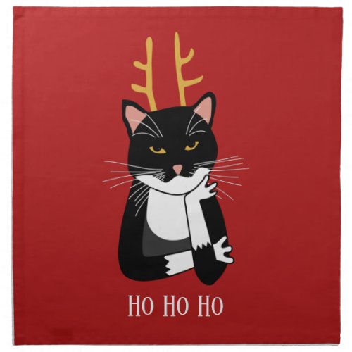 Funny Sarcastic Christmas Cat Cloth Napkin