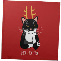 Funny Sarcastic Christmas Cat Cloth Napkin