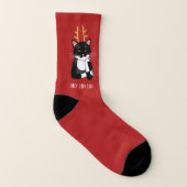 Funny Sarcastic Christmas Cat Socks (Left Inside)