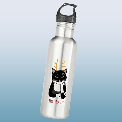 Funny Sarcastic Christmas Cat Stainless Steel Water Bottle