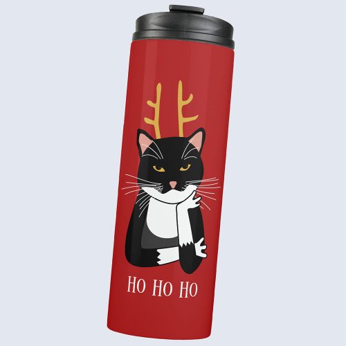 Funny Sarcastic Christmas Cat Thermal Tumbler