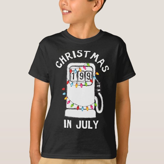 Funny Sarcastic Christmas In July Fuel Pump Gas Pu T-Shirt (Front)