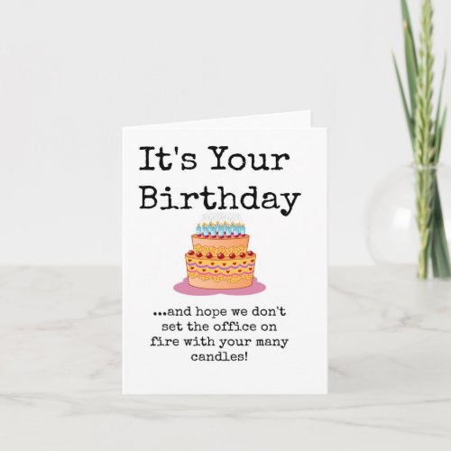 Funny Sarcastic Coworker Boss Birthday Card
