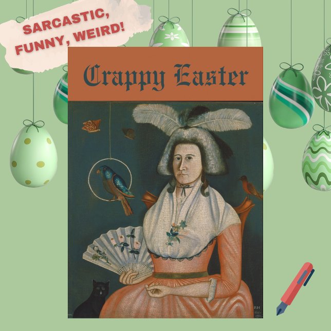 Funny Sarcastic "Crappy Easter" Vintage Adult Card (A unique, funny adult Happy Easter card with a vintage and sarcastic feel!)