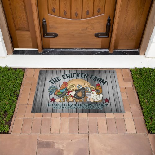 Funny Sarcastic Crazy Chicken Lady Doormat