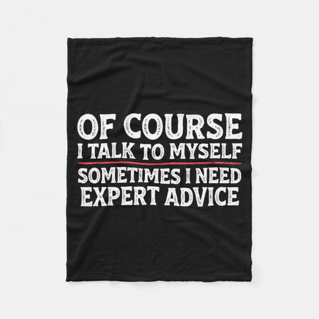 Funny Sarcastic Dad Joke Grandpa Of Course I Talk  Fleece Blanket (Front)