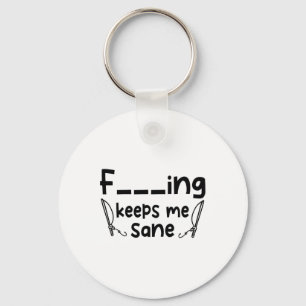 Funny Sarcastic Fishing Keeps Me Sane 1 Keychain