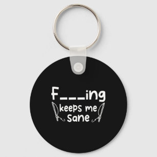 Funny Sarcastic Fishing Keeps Me Sane Keychain