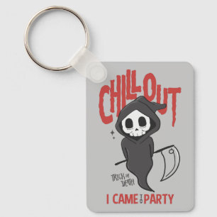 Funny Sarcastic Grim Reaper Halloween Party Keycha Keychain