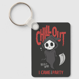 Funny Sarcastic Grim Reaper Halloween Party Keychain