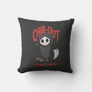 Funny Sarcastic Grim Reaper Halloween Party Throw Pillow
