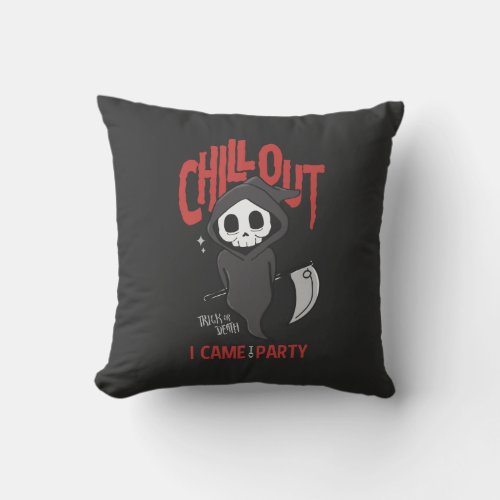 Funny Sarcastic Grim Reaper Halloween Party  Throw Pillow