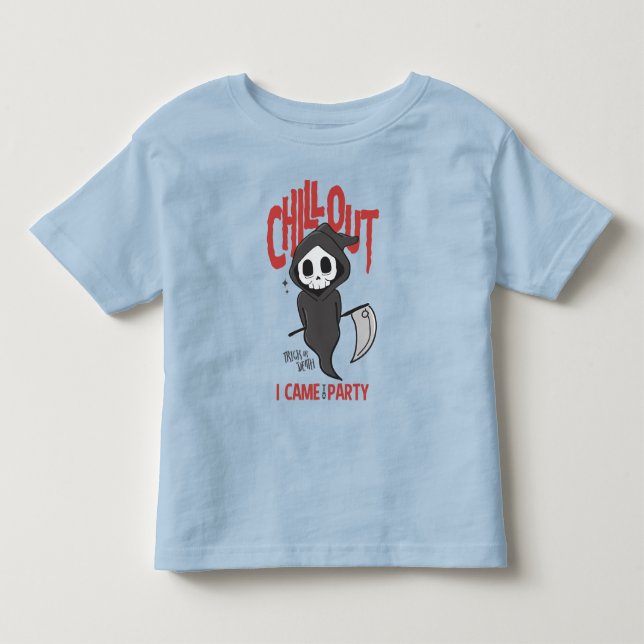 Funny Sarcastic GrimReaper Halloween Party Costume Toddler T-shirt (Front)