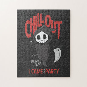 Funny Sarcastic GrimReaper Halloween Party Jigsaw Puzzle