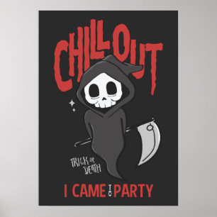 Funny Sarcastic GrimReaper Halloween Party  Poster