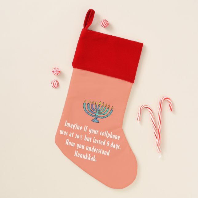 Funny Sarcastic Hanukkah Chanukah Cellphone Quote Christmas Stocking (Front)