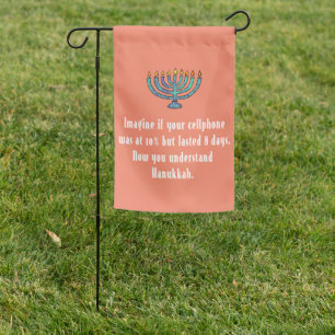 Funny Sarcastic Hanukkah Chanukah Cellphone Quote Garden Flag