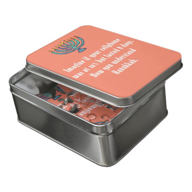 Funny Sarcastic Hanukkah Chanukah Cellphone Quote Jigsaw Puzzle (Lid Open)
